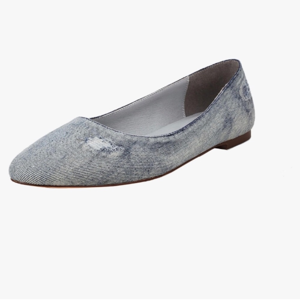 Reitoye Women's Denim Ballet Flat Slip on Walking Flats
(Round, Blue)Size: 9